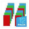 Memo Pads, Assorted Cover Colors, Narrow Rule, (60) White 3 x 5 Sheets, Dozen