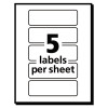 Removable Multi-Use Labels, Inkjet/Laser Printers, 1 X 3, White, 5/Sheet, 50 Sheets/Pack, (5436)