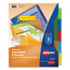 Insertable Big Tab Plastic Three-Pocket Corner Lock Dividers, 5-Tab, 11.13 X 9.25, Assorted, 1 Set