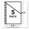 Small Binder Pockets, Standard, 7-Hole Punched, Assorted, 9.25 x 5.5, 5/Pack