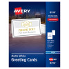 Half-Fold Greeting Cards With Matching Envelopes, Inkjet, 85 Lb, 5.5 x 8.5, Matte White, 1 Card/Sheet, 30 Sheets/Box