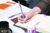Round Stic Grip Xtra Comfort Ballpoint Pen, Easy-Glide System, Stick, Medium 1.2 Mm, Purple Ink, Gray/Purple Barrel, Dozen