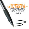 Glide Bold Ballpoint Pen, Retractable, Bold 1.6 Mm, Black Ink, Translucent Black Barrel, 4/Pack