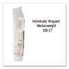 Mediumweight Cutlery Kit, Fork/Knife/Napkin/Pepper/Salt/Spoon, Plastic, White, 250/Carton