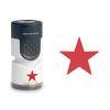 Pre-Inked Round Stamp With Microban, Star, 0.63" Dia, Red