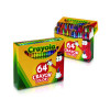 Classic Color Crayons, Classic Flip-Top Box With Built-In Sharpener, Regular Size, 0.31" x 3.63", 64 Assorted Colors, 64/Pack