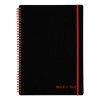 Flexible Cover Twinwire Notebooks, Scribzee Compatible, 1-Subject, Wide/Legal Rule, Black/Red Cover, (70) 11.75 x 8.25 Sheets