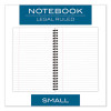 Wirebound Business Notebook, 1-Subject, Wide/Legal Rule, Black Linen Cover, (80) 8 x 5 Sheets