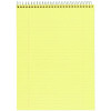Stiff-Back Wire Bound Notepad, Canary/Blue Cover, Wide/Legal Rule, (70) Canary Yellow 8.5 x 11 Sheets
