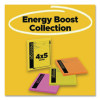 Self-Stick Message Pad, Note Ruled, 4" x 5", Energy Boost Collection Colors, 50 Sheets/Pad, 4 Pads/Pack