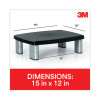 Adjustable Height Monitor Stand, 15" x 12" x 2.63" To 5.78", Black/Silver, Supports Up To 80 Lbs