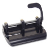 32-Sheet Heavy-Duty Two-Three-Hole Punch With Lever Handle, 9/32" Holes, Black