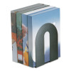 Heavy Duty Bookends, Nonskid Base, 8 x 8 x 10, Steel, Black, Pair