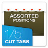 Extra-Capacity Reinforced Hanging File Folders With Box Bottom, 2" Capacity, Legal Size, 1/5-Cut Tabs, Green, 25/Box