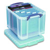 Stackable File Box, Legal Files, 14.5 X 18.5 X 12.75, Clear/Blue Accents
