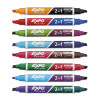2-In-1 Dry Erase Markers, Fine/Broad Chisel Tips, Assorted Colors, 8/Pack
