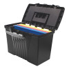 Portable Letter/Legal Filebox With Organizer Lid, Letter/Legal Files, 14.5" X 10.5" X 12", Black