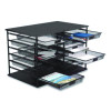 Front-Load Enclosed Wire Mesh Horizontal Document Organizer, 12 Sections, Legal-Size, 24.65 X 15.59 X 16.3, Matte Black