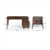 Midmod Storage Desk, Gold Pull, 59.7" X 29.4" X 29.5", Espresso