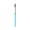 4-Color Multi-Color Ballpoint Pen, Retractable, Medium 1 Mm, Lime/Pink/Purple/Turquoise Ink, Assorted Barrel Colors, 2/Pack
