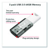 Jumpdrive S60 Usb 2.0 Flash Drive, 64 Gb, Gray/White, 3/Pack