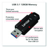 Jumpdrive S80 Usb 3.1 Flash Drive, 128 Gb, Black