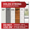 Adhesive Mount Metal Hook, Large, Double Hook, Brushed Nickel Finish, 4 Lb Capacity, 1 Hook And 2 Strips