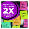 Super Sticky Pads In Energy Boost Collection Colors, 3 x 3, Limeade, 90 Sheets/Pad, 5 Pads/Pack