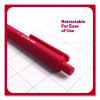 Quick Dry Gel Pen, Retractable, Medium 0.7 Mm, Red Ink, Red Barrel, Dozen