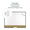 Magnetic Steel Dry Erase Combo Board, Monthly Planning/Scheduling, 23" x 17", White/Natural Surface, Black Aluminum Frame