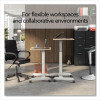 Essentials Sit-Stand Single-Column Mobile Workstation, 23.6" x 20.5" x 29.6" To 44.2", Natural Wood/Light Gray