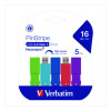 Pinstripe Usb 3.0 Flash Drive, 16 Gb, Assorted Colors, 5/Pack