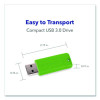 Pinstripe Usb 3.0 Flash Drive, 32 Gb, Assorted Colors, 5/Pack