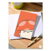 Smoko Kai Mushroom Layflat Notebook, 1-Subject, Medium/College Rule, Orange/White Cover, (72) 8 x 5 Sheets
