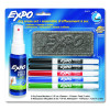 Dry Erase Marker, Eraser And Cleaner Kit, Fine Bullet Tip, Assorted Colors, 5/Set
