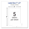 No-Iron Fabric Labels, Handwrite Only, 1 x 3, White, 5/Sheet, 10 Sheets/Pack