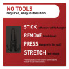 Decorative X-Large Triple Hooks, Metal, Matte Black, Supports 10 Lb, 2/Pack