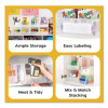Stackable Plastic Storage Bin. Medium, 1.6 Qt, 6 x 11 x 5, Clear