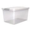 Store And Slide Latching Lid Storage Bin, 61 Qt, 15.55 x 23.42 x 12.99, Clear