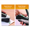 Inpower+28 Executive One-Finger 3-In-1 Eco-Friendly Desktop Stapler, 28-Sheet Capacity, Black/Silver