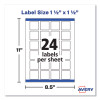 Square Labels With Sure Feed And Trueblock, 1.5 x 1.5, White, 600/Pack