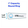 Mini Size Protect And Store View Binder With Round Rings, 3 Rings, 1" Capacity, 8.5 X 5.5, White