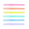 Flair Felt Tip Porous Point Pen With Retro Accents, Stick, Medium 0.7 Mm, Assorted Ink And Barrel Colors, 6/Pack