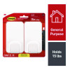 X-Large Utility Hooks, Plastic, White, Supports 15 Lb, 2/Pack