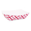 Paper Food Baskets, 1 Lb Capacity, Red/White, Paper, 1,000/Carton