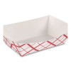 Paper Food Baskets, 1 Lb Capacity, Red/White, Paper, 1,000/Carton
