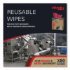 Power Clean X80 Heavy Duty Cloths, Hydroknit, Pop-Up Box, 8.34 x 16.8, Red, 76/Box, 5 Box/Carton