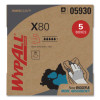 Power Clean X80 Heavy Duty Cloths, Hydroknit, Pop-Up Box, 8.34 x 16.8, Red, 76/Box, 5 Box/Carton