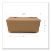 Champpak Carryout Boxes, #3, 7.75 x 5.5 x 2.5, Brown, Paper, 200/Carton