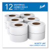Essential Jrt Jumbo Roll Bathroom Tissue, Septic Safe, 2-Ply, 3.55" x 1,000 Ft, White, 12 Rolls/Carton